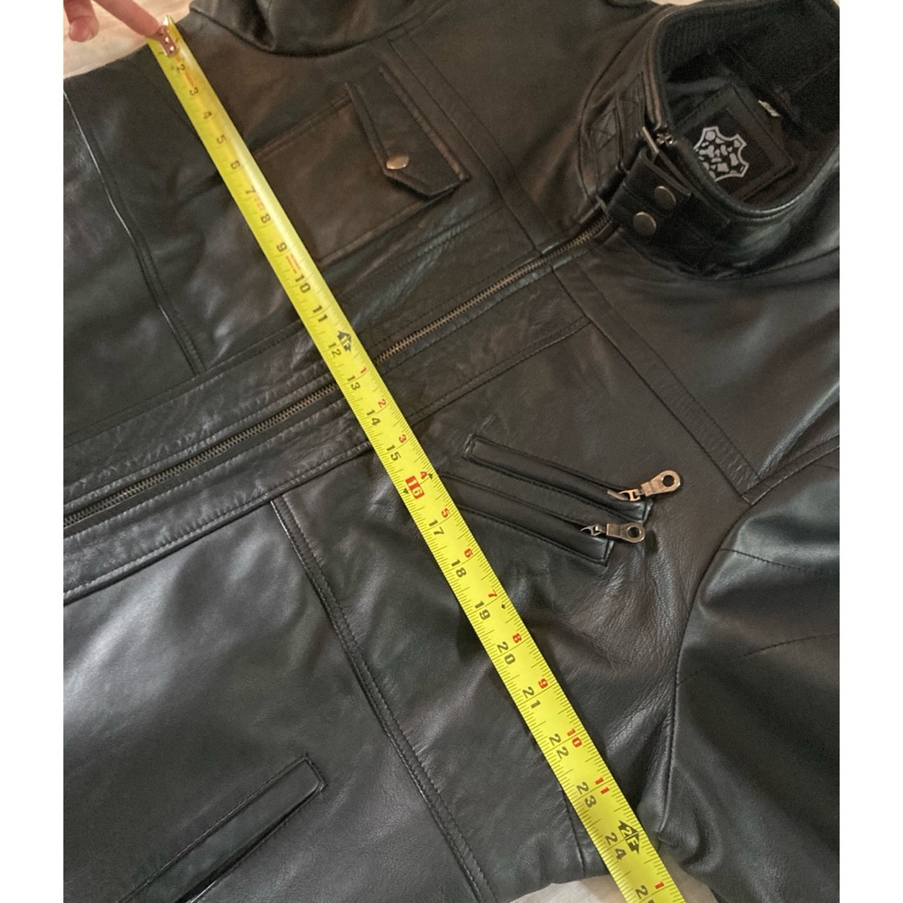 NEW Leather Moto Style “Edinburgh” Bomber Jacket Size XXL/2XL - Picture 13 of 15